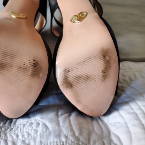 Betsey Johnson Iconnn Black Satin Platform Heels - Picture 8 of 11